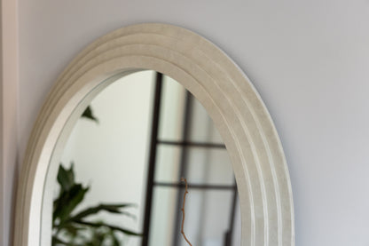 LUCE - ARKOS FORMATO PAKABINAMAS/PASTATOMAS MEDINIS VEIDRODIS, MICROCEMENTO SPALVOS, 180X110 CM